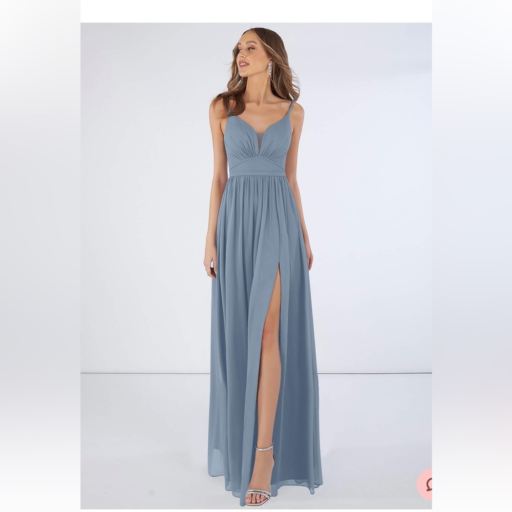 Azazie Rayna dress in Dusty Blue (size 2)